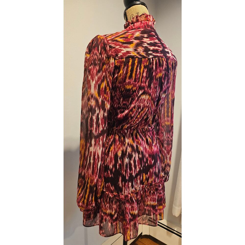 House of Harlow Dress 1960 Revolve Long Sleeve Mini Ruffled Bohemian Sz 2 - Picture 5 of 7